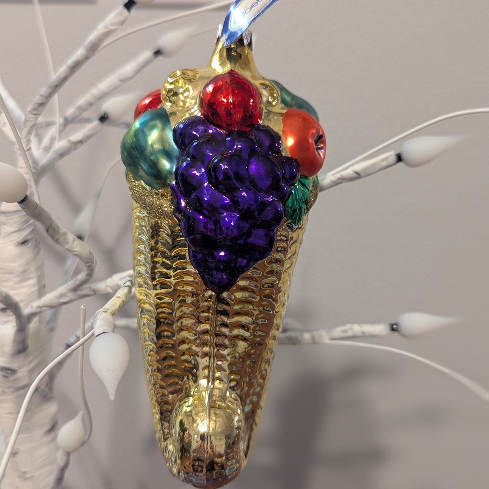 Goebel Gold and Multicolor Cornucopia Ornament
